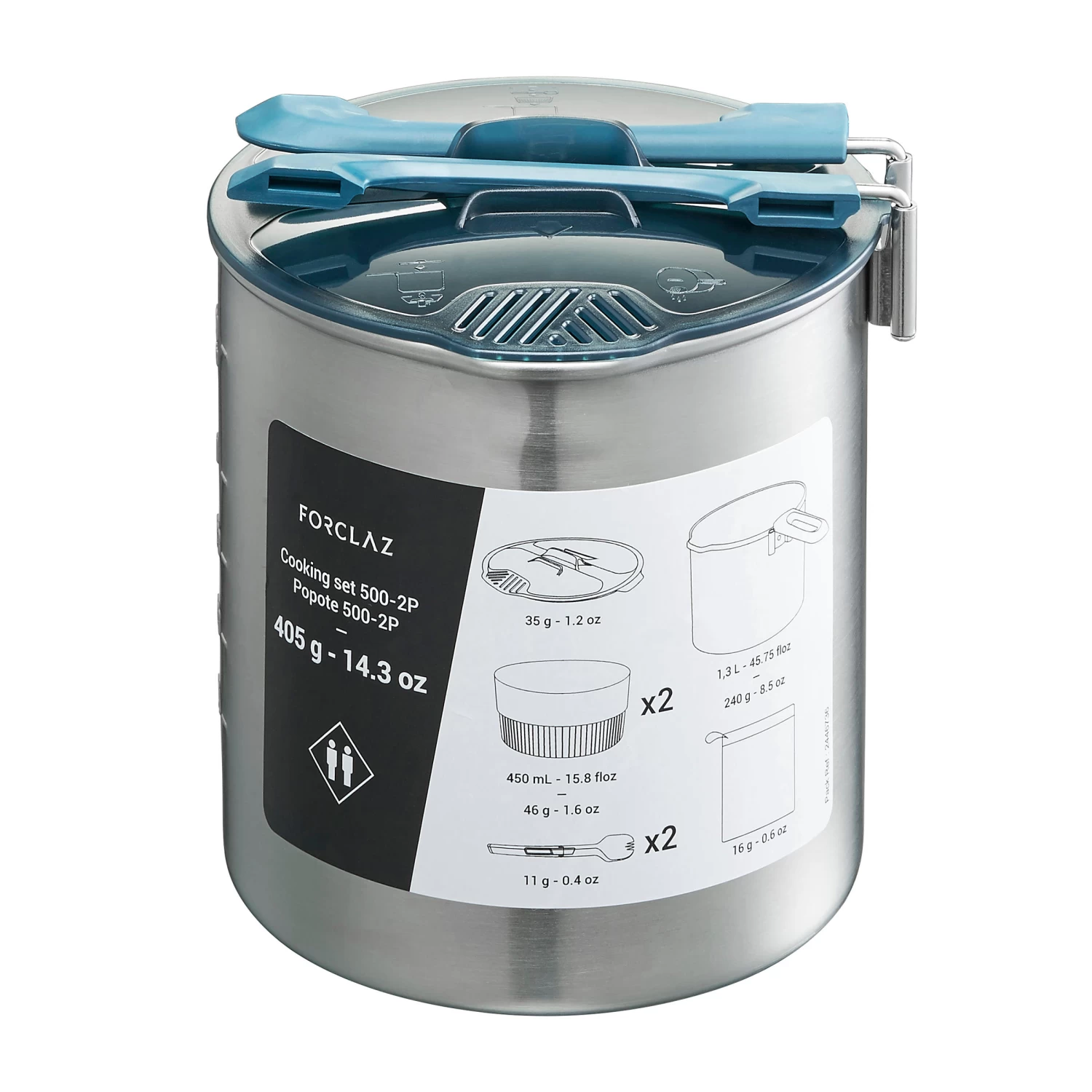 Stainless Steel 2 Person Cooking Set 1.6L 15 Stainless Steel 2 Person Cooking Set 1.6L - Image 15