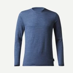 Men's Long-sleeved Merino Wool Trekking T-shirt - TRAVEL 100 -Hike & Outdoor Deals Store k20d88142b7da262ab6463db39b1026bb