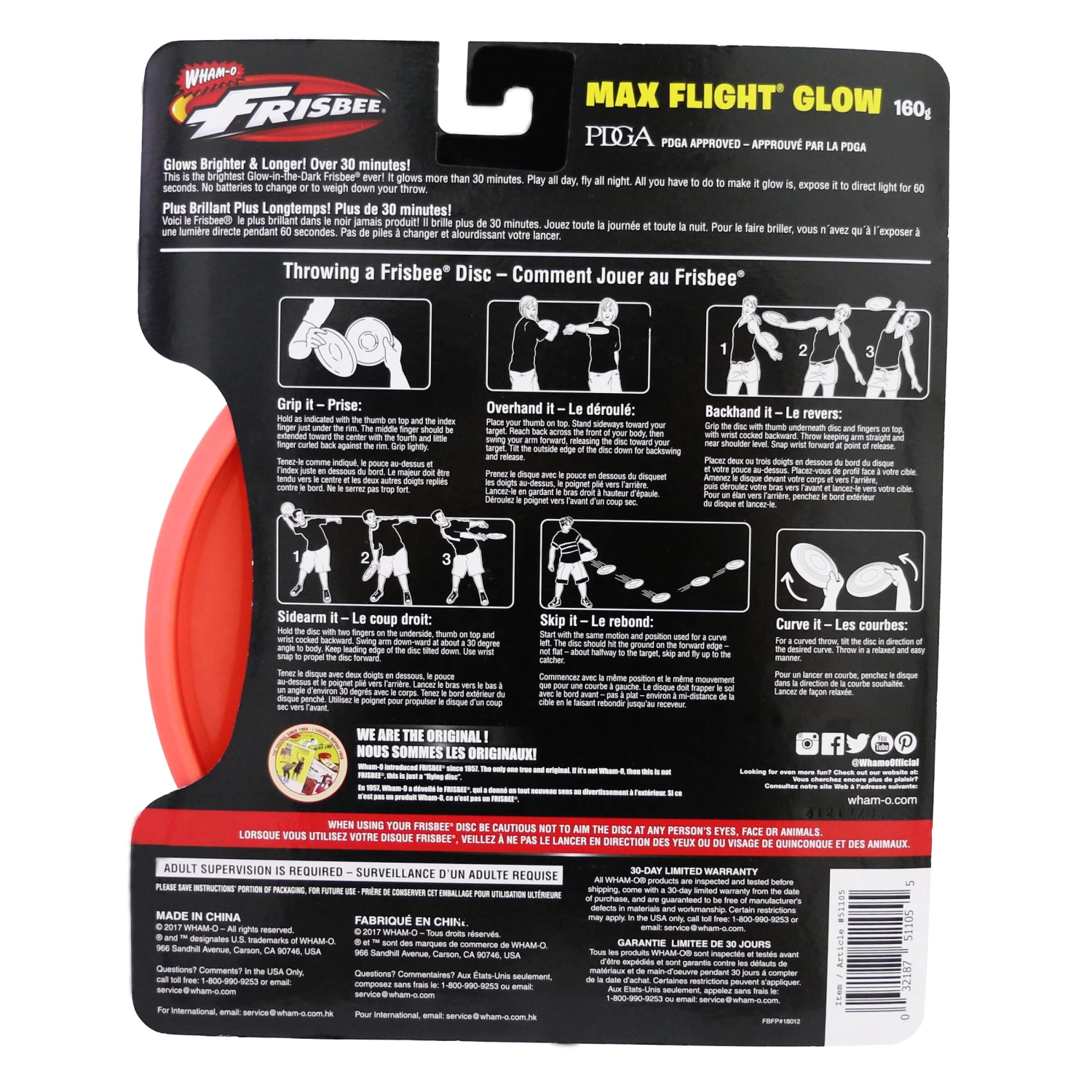 Flying Disc - Phosphorescent Orange 4 Flying Disc - Phosphorescent Orange - Image 4