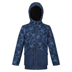 Regatta Childrens/Kids Salman Camo Insulated Waterproof Jacket (Dark Denim)
