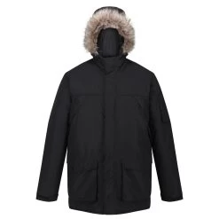 Regatta Mens Salinger II Faux Fur Insulated Parka (Black)