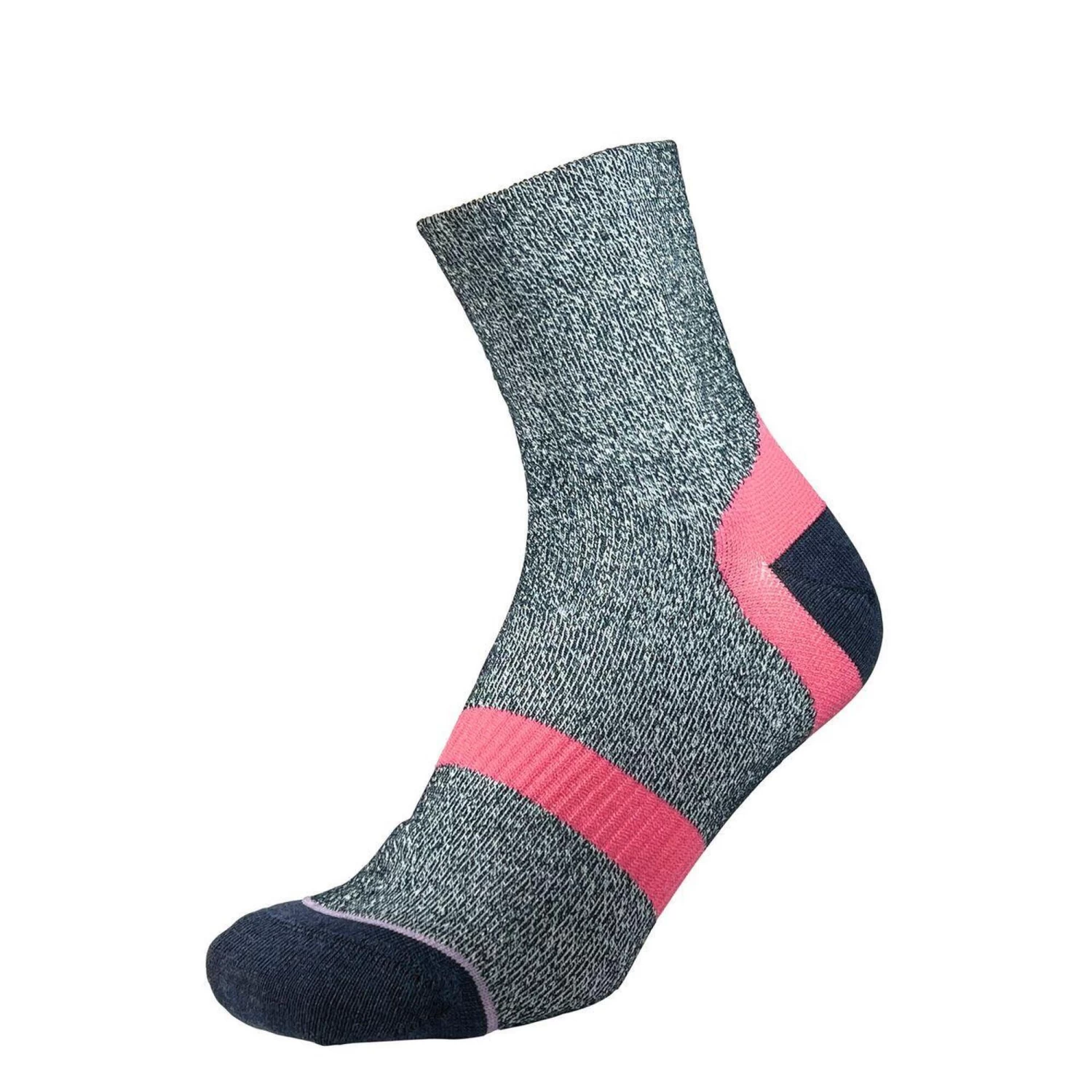 1000 Mile Approach Repreve Double Layer Sock Navy Marl Mauve 1 1000 Mile Approach Repreve Double Layer Sock Navy Marl Mauve