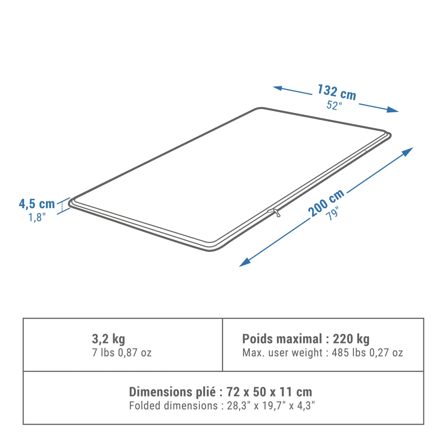 Quechua SELF-INFLATING CAMPING MATTRESS - COMFORT 132 CM - 2 P 2 Quechua SELF-INFLATING CAMPING MATTRESS - COMFORT 132 CM - 2 P - Image 2