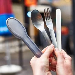 Black+Blum Stainless Steel Cutlery Set With Case Grey -Hike & Outdoor Deals Store kb97f72b127caa636ff9f5e69395b27b9