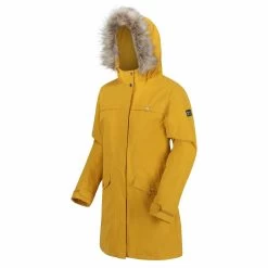 Regatta Womens/Ladies Serleena II Faux Fur Insulated Winter Parka (Mustard Seed) -Hike & Outdoor Deals Store kca20bf3eddcf554d091be466db52fc0a