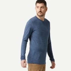 Men's Long-sleeved Merino Wool Trekking T-shirt - TRAVEL 100 -Hike & Outdoor Deals Store kec52a1d625848a9917c3d8d8afdf67d0