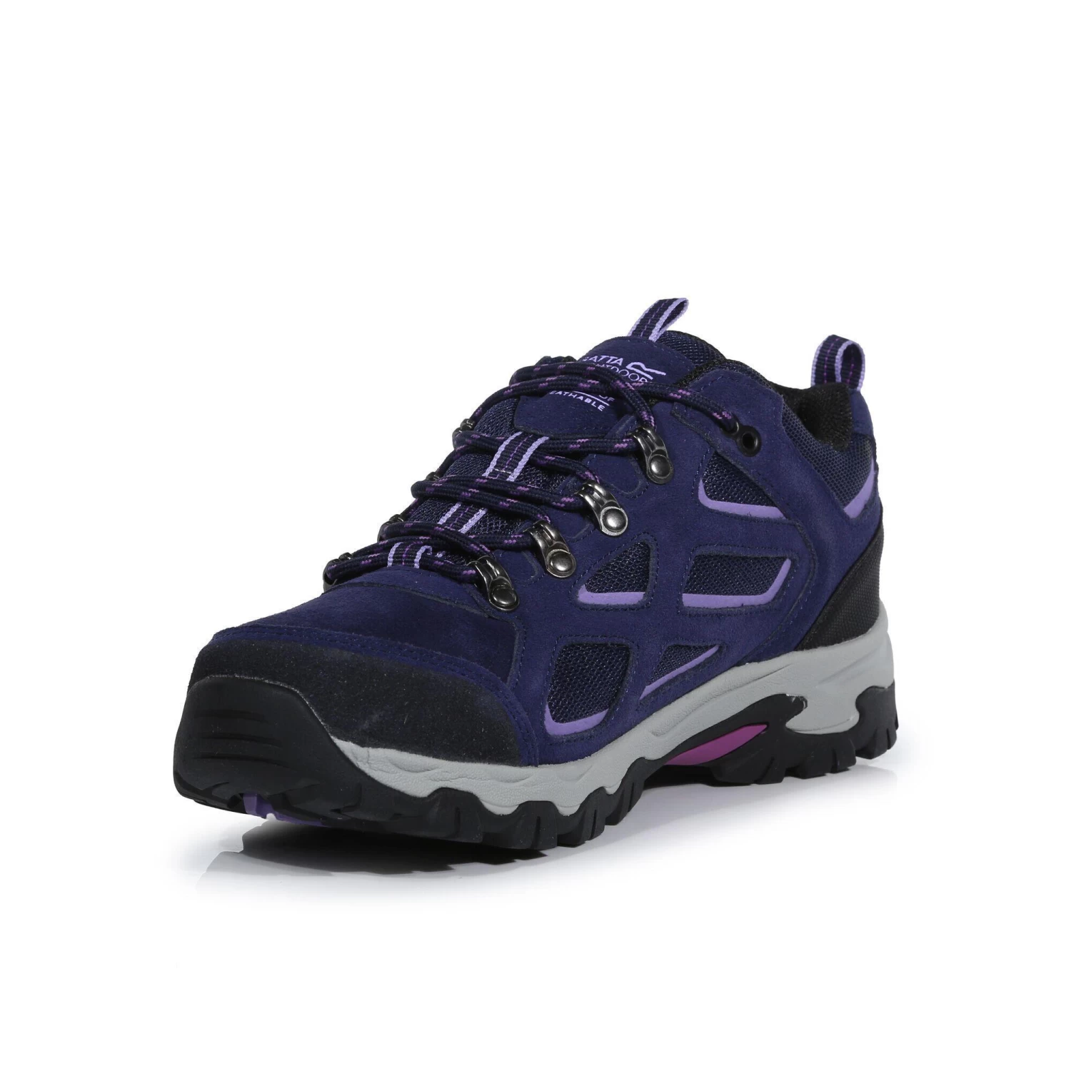 Regatta Womens/Ladies Tebay Waterproof Suede Walking Shoes (Midnight/Lilac Bloom) 3 Regatta Womens/Ladies Tebay Waterproof Suede Walking Shoes (Midnight/Lilac Bloom) - Image 3